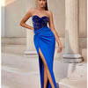 Adyce Abend Maxi Pailletten Langes Kleid Für Frauen Trägerlos Sexy Hoher Schlitz Party Celebrity Patchwork Mode Damen Kleid Vestidos