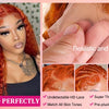 350# 13x6 200 Density 350 Ginger Orange 30 40 inch Lace Front Wig Human Hair Wigs 13x4 HD Lace Frontal Curly Wig For Woman
