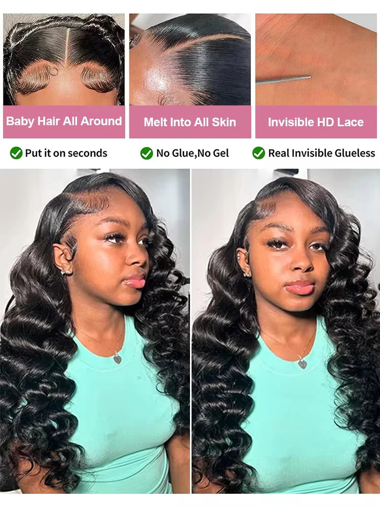Loose Deep Wave 13x6 HD Lace Frontal Human Hair Wigs Brazilian Curly Wigs 13x4 Human Hair Lace Front Wig Preplucked Remy Hair