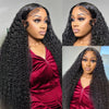 13x6 13x4 Deep Wave Frontal Wig Eng anliegend Transparent 30 Zoll Unsichtbarer Riemen 360 Full HD Lace Front Perücke Klebefreie Echthaarperücke