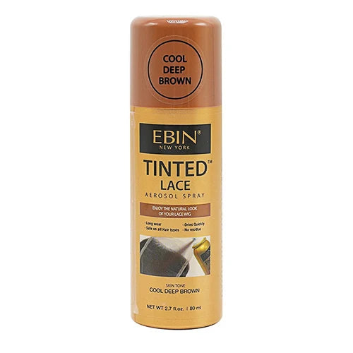Ebin New York Tinted Lace Aerosolspray 2.7oz/ 80ml – Schnell trocknend, natürlicher Farbton, ideal für nahtloses Verblenden von Spitzen