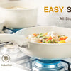 21 Piece Pots and Pans Set Non-Stick, Astercook Ceramic Cookware Set with Sensor Handles, Milky white