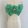 1 Piece Green 3d Bead Flowers Applique For Couture Dance Costume Embroidery Sewing On Patches For Wedding/Evening Dress