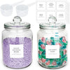 Glass Jars With Airtight Lids And Labels, Half Gallon Storage Containers With Spoons For Laundry Detergent, Pods, Scent Booster