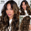UNice Hair Bye Bye Knots 7x5 Lace Glueless Wig Brown Balayage Body Wave Human Hair Lace Front Wig Pre Cut Pre Bleached Lace Wig