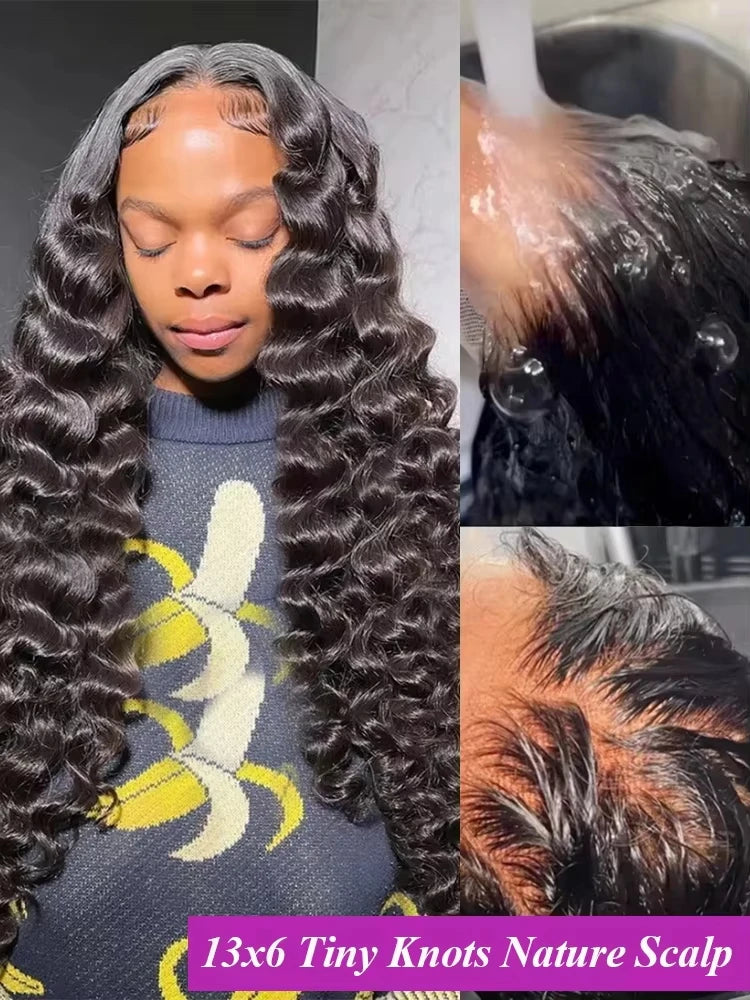 Loose Deep Wave 13x6 HD Lace Frontal Human Hair Wigs Brazilian Curly Wigs 13x4 Human Hair Lace Front Wig Preplucked Remy Hair