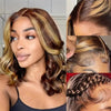 Highlight Body Wave Bob Wig Human Hair 13X4 Lace Front Human Hair Wigs For Women Honey Blonde Transparent Lace Frontal Wig
