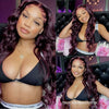 200% Density 13X6 Dark Purple Colored Body Wave Lace Front Wigs Pre Plucked Glueless 13x4 Long Wavy Lace Frontal Wigs For Women