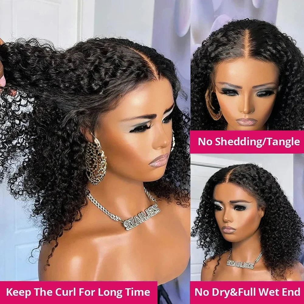 Wear And Go Water Wave Bob Lace Perücke für Frauen gelockt 6x4 Glueless Echthaar Perücke 4x4 Ready To Go Echthaar Perücken Pre-Cut Lace Perücke