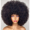 Short Afro Kinky Curly Human Hair Wig With Bangs Fluffy Natural Bob Wigs Brazilian Full Machine Made Wigs On Sale  180% Density