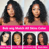 Deep Curly Wave Short Bob Perücken brasilianische 100% Echthaar 13x4 Lace Front Perücken 4x4 Lace Closure Lockige Perücken für Frauen 200% Dichte
