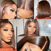 Chocolate Brown Straight Bob Wigs 13x4 Lace Frontal Human Hair Bob Wigs Short Bob Transparent Lace Front Virgin Wigs For Women
