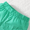 Baby Boys Summer Short Sleeve Bear Print Contrast Collar Polo and Flap Pocket Shorts Set