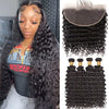 Burmese Curly Deep Wave Human Hair Bundles With 13X4 Frontal Closure Bundle Deals 100% Raw Human Hair Weaving Curly Hair Bundle