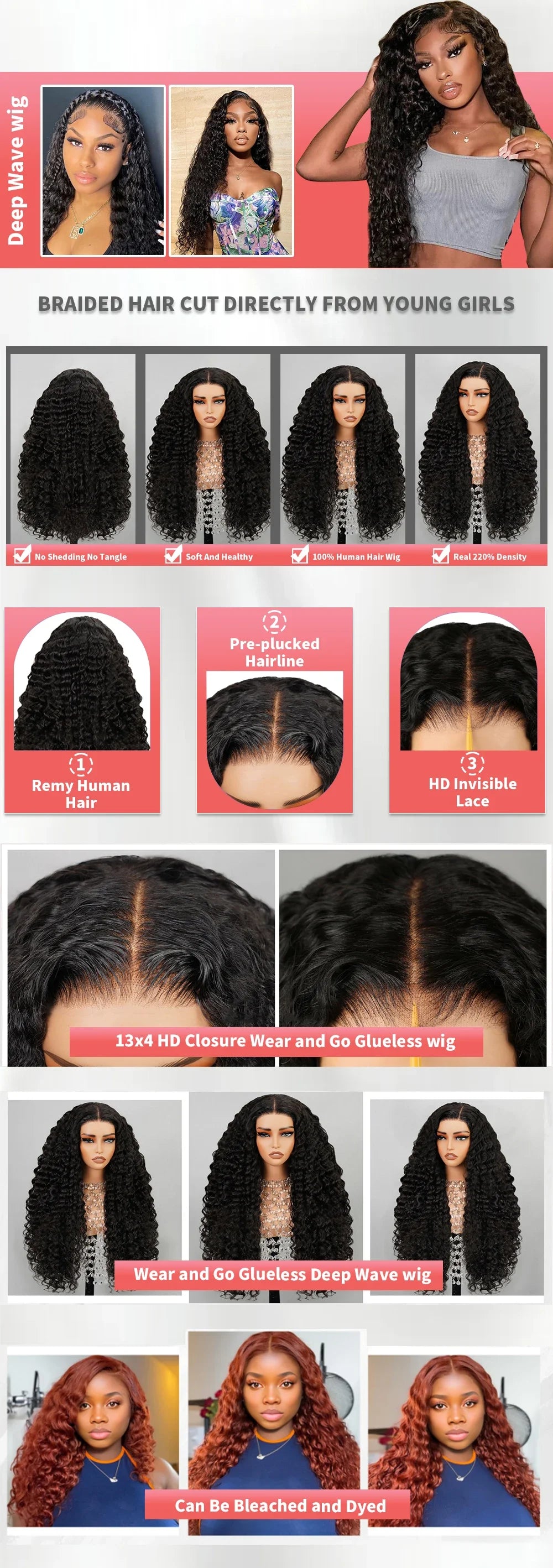 220 Dichte HD 13X6 Transparent Tiefe Wasserwelle Gelockte Echthaar Lace Front Perücke 30 34 Zoll 13X4 Lace Front Echthaar Perücken