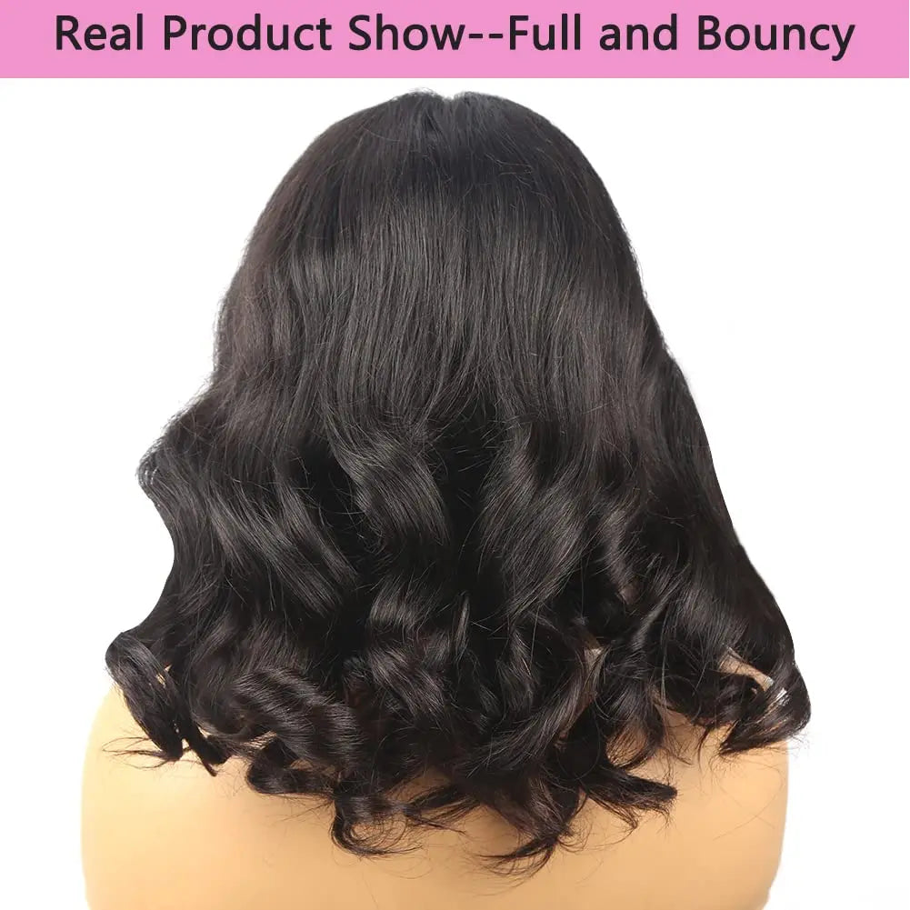 13x4 Lace Frontal Perücke Echthaar Kurze Bob Perücke Body Wave 4x4 HD Lace Front Verschluss Perücke Brasilianisches unbehandeltes Haar Natur Schwarz Farbe