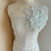 1 Piece Green 3d Bead Flowers Applique For Couture Dance Costume Embroidery Sewing On Patches For Wedding/Evening Dress