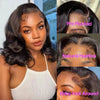 13x4 Lace Frontal Perücke Echthaar Kurze Bob Perücke Body Wave 4x4 HD Lace Front Verschluss Perücke Brasilianisches unbehandeltes Haar Natur Schwarz Farbe
