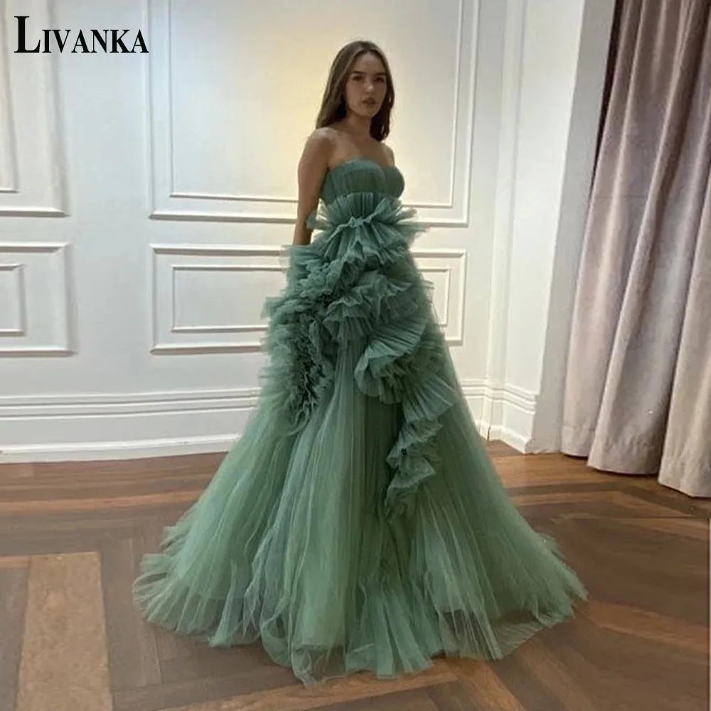 LIVANKA  Fashionable Sheath Homecoming Dresses For Women Pearls Pleat Ruched Satin Vestidos De Festa Customized Plus Size