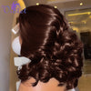 Brown Bob Wig Human Hair 250% 13x4 Body Wave Lace Front Wigs Human Hair Pre Plucked Frontal Chocolate Brown Short Bob Wigs Wavy