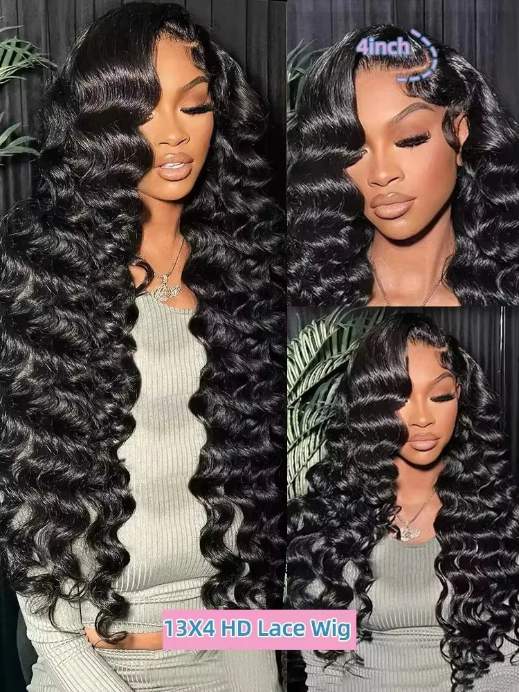 Loose Deep Wave 13x6 HD Lace Frontal Human Hair Wigs Brazilian Curly Wigs 13x4 Human Hair Lace Front Wig Preplucked Remy Hair