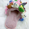 Hausschuhe Damen Baumwoll-Hausschuhe Pelzige Flip-Flops Hausschuhe Süße Teddybär-Puschen Plüsch-Pantoletten Damen Günstige Puschen