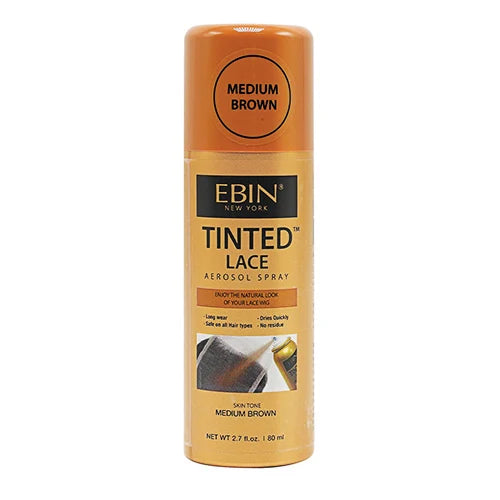 Ebin New York Tinted Lace Aerosolspray 2.7oz/ 80ml – Schnell trocknend, natürlicher Farbton, ideal für nahtloses Verblenden von Spitzen