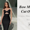 New Women Summer Patchwork Bandage  2 Two Piece  Strapless  Sleeveless Bow Top & Mini Skirt Club Party Holiday High Street Sets