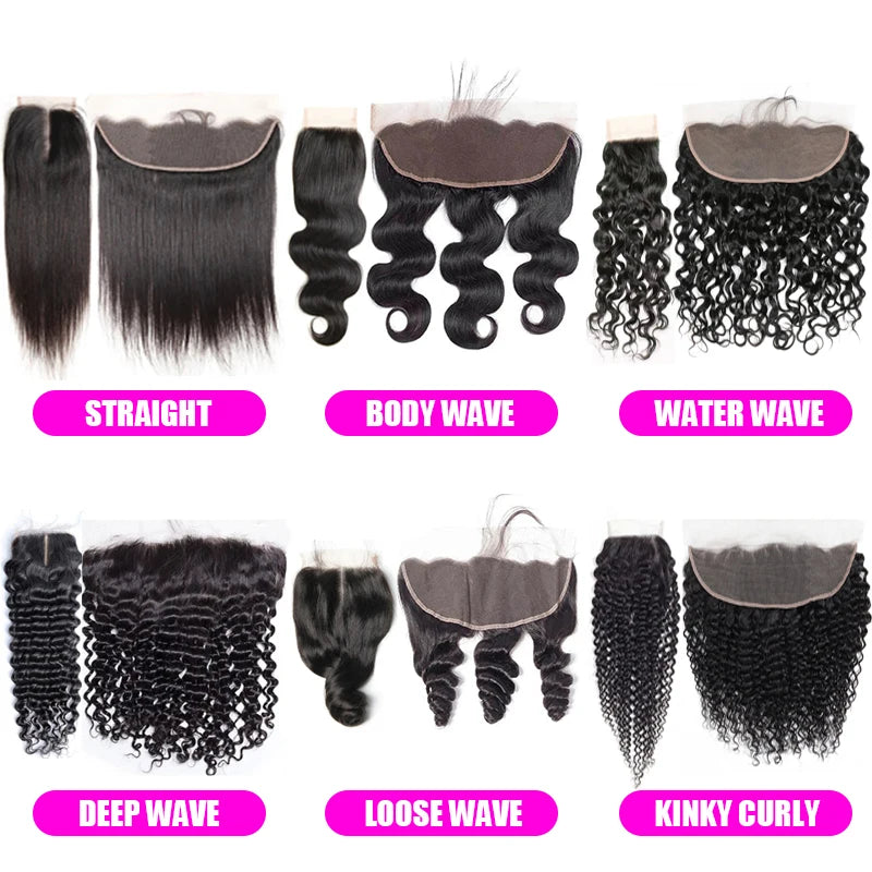 Peruanisches Haar 4x4 Lace Closure Vorgezupft Glattes Haar 13x4 HD Transparente Lace Frontal 100% Echthaar Natürlicher Haaransatz