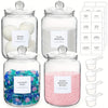 Glass Jars With Airtight Lids And Labels, Half Gallon Storage Containers With Spoons For Laundry Detergent, Pods, Scent Booster
