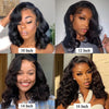 13x4 Lace Frontal Perücke Echthaar Kurze Bob Perücke Body Wave 4x4 HD Lace Front Verschluss Perücke Brasilianisches unbehandeltes Haar Natur Schwarz Farbe