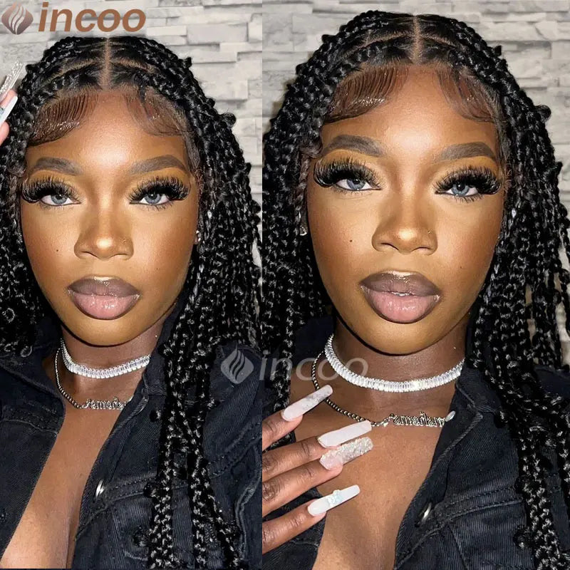 36 Zoll Synthetische Spitze Geflochtene Perücken Schmetterlingszöpfe Spitzenperücke für schwarze Frauen Zopfperücken im Ausverkauf Box Braids Spitzenperücke