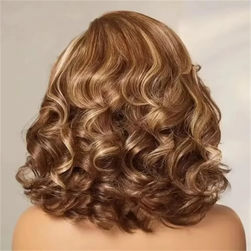 Highlight Body Wave Bob Wig Human Hair 13X4 Lace Front Human Hair Wigs For Women Honey Blonde Transparent Lace Frontal Wig