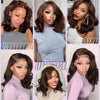 Brown Bob Wig Human Hair 250% 13x4 Body Wave Lace Front Wigs Human Hair Pre Plucked Frontal Chocolate Brown Short Bob Wigs Wavy