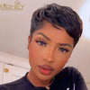 Kurzer Bob, glatte Echthaarperücken, Naturfarbe, brasilianisches Remy-Haar, Pixie Cut Perücke, günstige Echthaarperücke für schwarze Frauen Misney