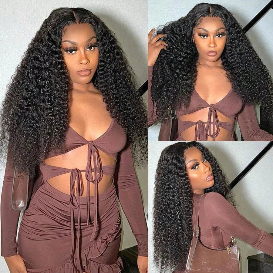 30 Inch 13x4 Kinky Curly Lace Front Wigs Human Hair Pre Plucked 13x6 Transparent Lace Jerry Curly Wig For Women With Baby Hair