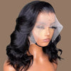 13x4 Lace Frontal Perücke Echthaar Kurze Bob Perücke Body Wave 4x4 HD Lace Front Verschluss Perücke Brasilianisches unbehandeltes Haar Natur Schwarz Farbe