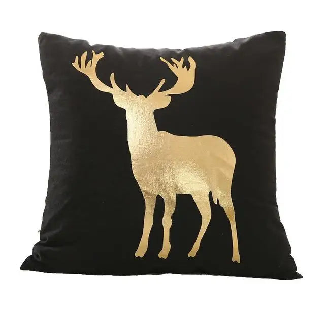 Liebe Schwarz-Weiß-Bräunungs-Kissen Zierkissen Goldfolie Geometrischer Kissenbezug Wohnkultur Sofa Wurfkissen 17*17 Zoll