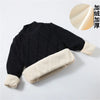 boys Plus velvet Warm turtleneck sweater Pullovers plush inside Thicken sweaters girls Winter Autumn Knitted Loose jacket 2-10Y