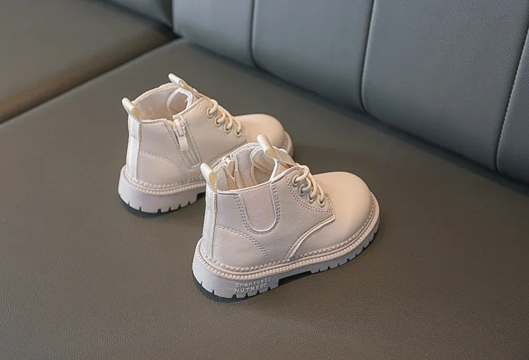 Autumn Winter Kids Boots Warm Plush Boys Toddler Girls Boots Fashion Leather Children Casual Shoes Boys Girls Boots for Kids