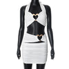 Metal Love Patchwork Hollow 2 Piece Sets Women Sexy Halter Vests and Mini Pleated Skirt Matching 2025 Party Club Outfits