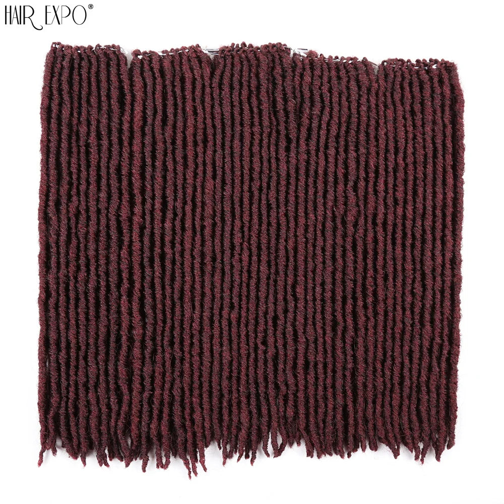 18"Synthetic Faux Locs Crochet Braids Hair Knotless Dreadlocks Straight Gypsy Locs Hair Ombre Braiding Hair Extensions For Women