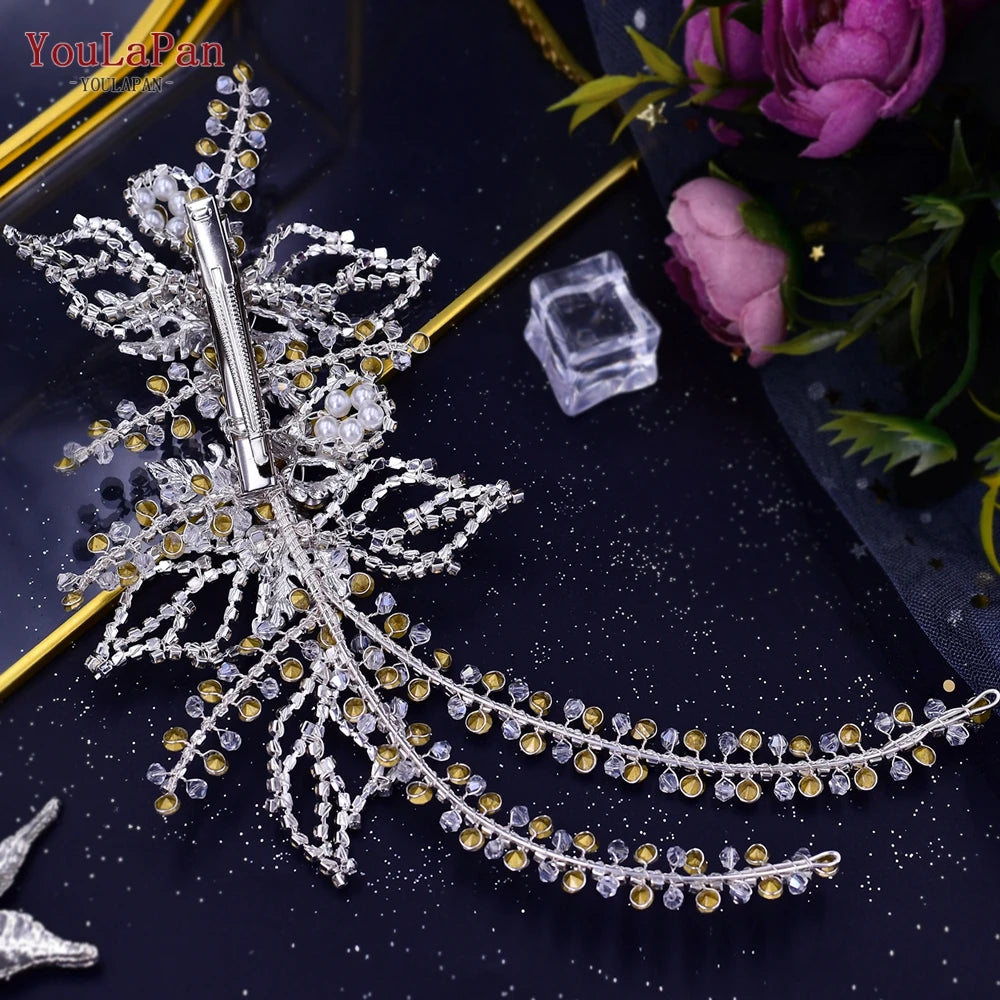 YouLaPan HP238 Bridal Crown Wedding Tiaras and Crown Bridal Tiara Luxury Hair Wedding Accessories Boho Wedding Headband Headwear