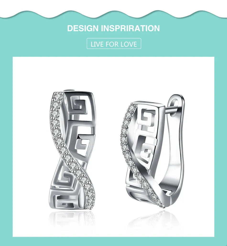 DOTEFFIL 925 Sterling Silber Klassische AAA Zirkon Ohrringe Mode Für Frauen Hochzeit Verlobung Party Geschenk Schmuck