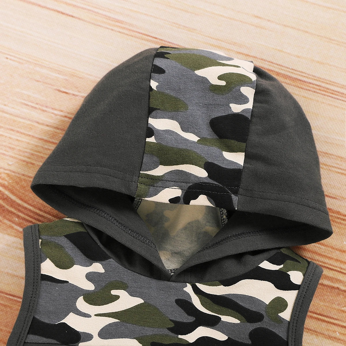 Cool Toddler Boy Clothes Set Sleeveless Hooded Camouflage Top+Shorts 2PCS Summer Sporty Outfits for Newborn Baby Boy 0-18 Months