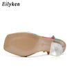 Eilyken New Design Sexy White String Bead High Heels Women Sandals Summer Gladiator Party Dress Buckles Pumps Shoes Size 35-42