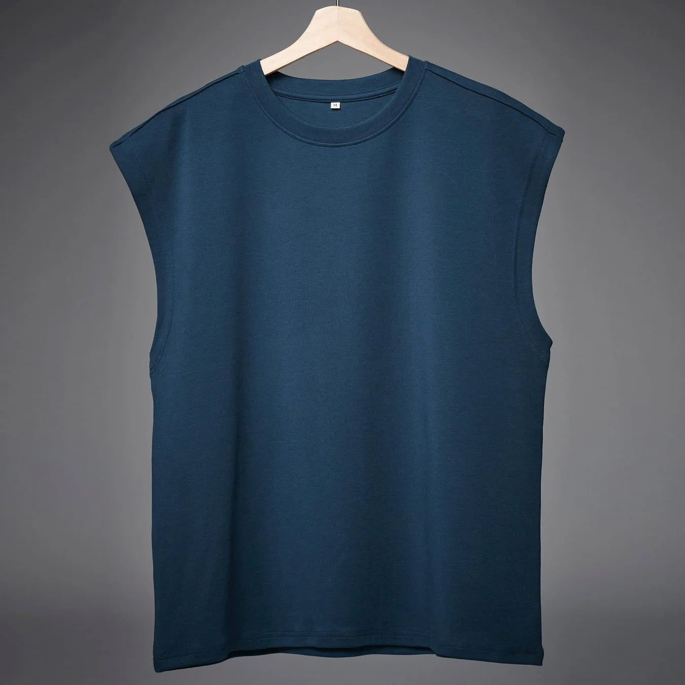 New Men O-neck Tank Top Pure Color Cotton Summer Vest Gym Muscle Bodybuilding Streetwear Sleeveless Shirt Workout Fitness Sport