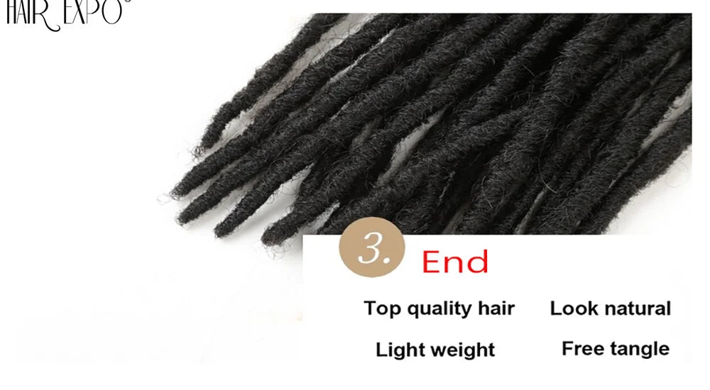 18"Synthetic Faux Locs Crochet Braids Hair Knotless Dreadlocks Straight Gypsy Locs Hair Ombre Braiding Hair Extensions For Women