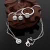 Hot trend 925 sterling Silver crystal pendant necklace earring ring for women Fashion Party wedding accessories Gift Jewelry set