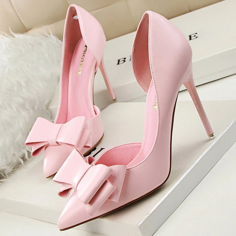 BIGTREE Shoes Bow-knot Woman Pumps Stiletto 10.5 Cm Women Basic Pump Pointed Toe Classic Pumps Sexy High Heels Women Shoes 2026